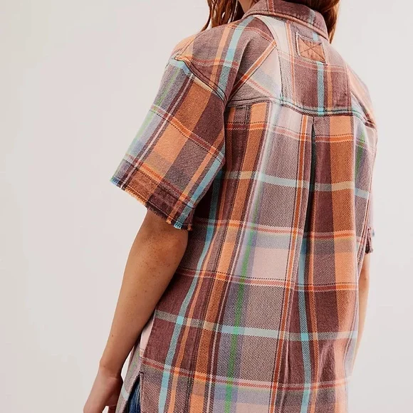 NEW Free People We The Free Vintage Crush Plaid Shirt - Picture 3 of 16